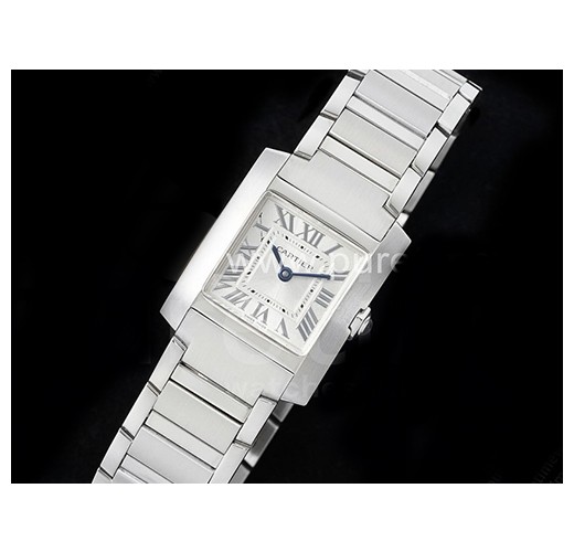 [홍콩명품시계.CARTIER] 까르띠에 탱크 프랑세스 스몰 스테인레스스틸 화이트 다이얼, 쿼츠버전