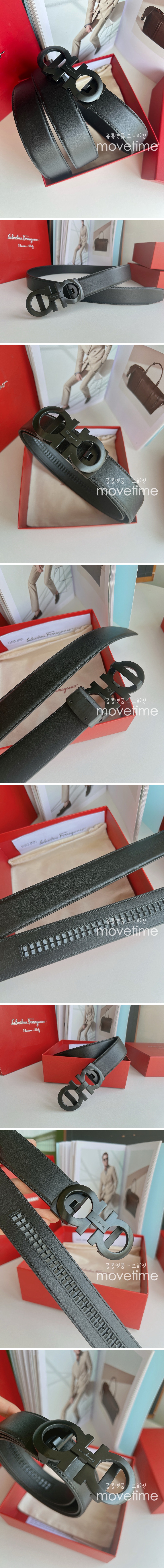 [홍콩명품.FERRAGAMO] 페레가모 24SS 로고 간치니 블랙버클 가죽 자동 벨트, BT1103, 3.5cm, BRB, 명품레플리카,인터넷쇼핑몰,남자명품,해외직구 상세이미지 2