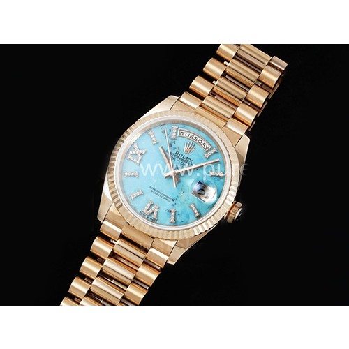 [ROLEX] 로렉스 롤렉스 데이데이트 36mm 로즈골드 티파니블루 다이얼
