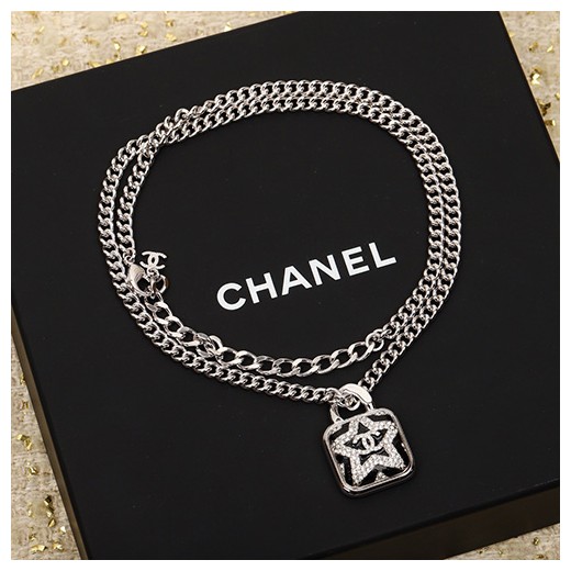 [홍콩명품.CHANEL] 샤넬 24SS 로고 은장 다이아 체인 목걸이, ET1991, NNT, 명품악세사리,팔찌,귀걸이,반지
