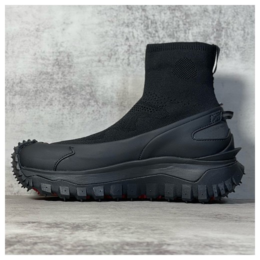 [홍콩명품.MONCLER] 몽클레어 24SS 로고 TRAILGRIP KNIT 하이탑 스니커즈 운동화 (블랙), SE3121, S3, 명품스니커즈,운동화,구두,로퍼,하이탑,신발