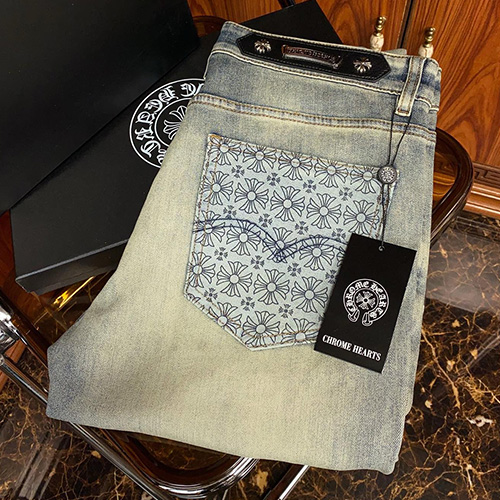 [홍콩명품.Chrome Hearts] 크롬하츠 24SS 로고 데님 팬츠 진 청바지, BM14005, S1F, 홍콩명품의류,구 매대행,온라인명품