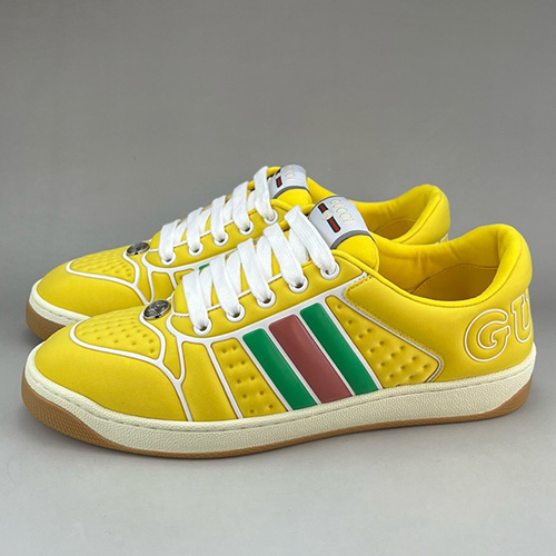 [홍콩명품.Gucci] 구찌 24SS 로고 스크리너 레더 가죽 스니커즈 운동화 (노랑), SE3271, S3, 명품스니커즈,운동화,구두,로퍼,하이탑,신발