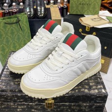 [홍콩명품.Gucci] 구찌 24SS 로고 RE-WEB 레더 가죽 스니커즈 운동화 (화이트), SE3380, SMS, 명품스니커즈,운동화,구두,로퍼,하이탑,신발