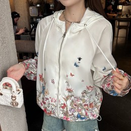 [홍콩명품,Christian Dior] 디올 24SS 로고 여성 플라워 패턴 후드 바람막이 자켓 (화이트), BM14634, BR, 홍콩명품의류,구매대행,온라인명품