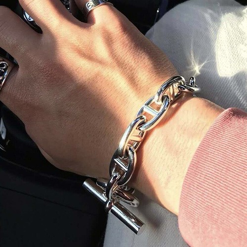 [홍콩명품.Hermes] 에르메스 24SS 로고 Farandole 팔찌 (24cm), ET2585, SL, 명품악세사리,팔찌,귀걸이,반지