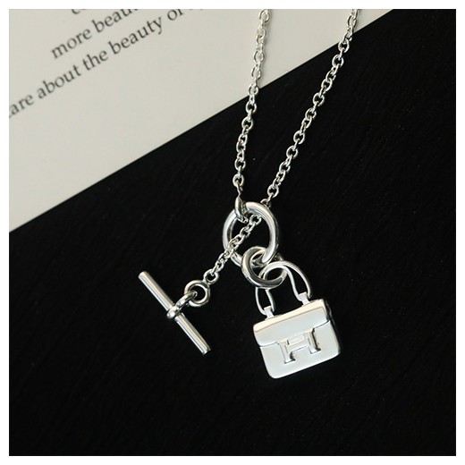 [홍콩명품.Hermes] 에르메스 24SS 로고 Constance 목걸이 (실버), ET2595, SL, 명품악세사리,팔찌,귀걸이,반지