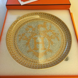 [홍콩명품.Hermes] 에르메스 24SS 선물용 로고 도자기 접시 그릇 과일 디저트 주방 용기, ET2617, ZAKKA, 명품악세사리,팔찌,귀걸이,반지