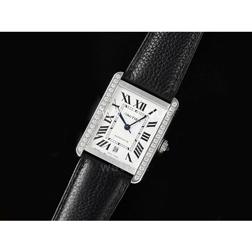 [홍콩명품시계.CARTIER] 까르띠에 탱크 솔로 31mm 다이아몬드 베젤 화이트 다이얼