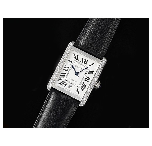 [홍콩명품시계.CARTIER] 까르띠에 탱크 솔로 31mm 다이아몬드 베젤 화이트 다이얼