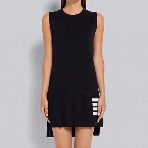 [홍콩명품.THOME BROWNE] 톰브라운 24SS 로고 여성 4바 니트 슬리브리스 원피스 (2컬러), BM15256, TB1, 홍콩명품의류,구매대행,온라인명품