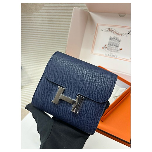 [홍콩명품.Hermes] 에르메스 24SS 로고 Constance 반지갑 (네이비-은장), BGM3598, H3, 명품지갑,무브타임쇼핑몰,홍콩명품,사이트,명품쇼핑몰