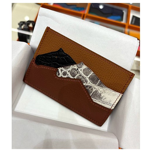 [홍콩명품.Hermes] 에르메스 24SS 로고 Epsom 카드지갑 (브라운-블랙), BGM3781, H3, 명품지갑,무브타임쇼핑몰,홍콩명품,사이트,명품쇼핑몰