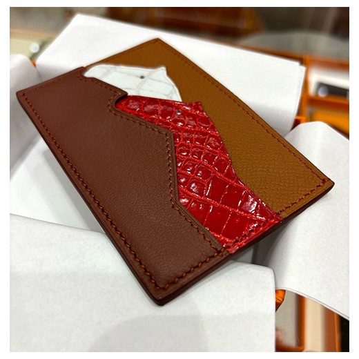 [홍콩명품.Hermes] 에르메스 24SS 로고 Epsom 카드지갑 (브라운-화이트), BGM3782, H3, 명품지갑,무브타임쇼핑몰,홍콩명품,사이트,명품쇼핑몰