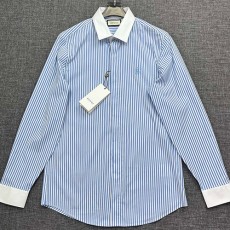 [홍콩명품.Gucci] 구찌 24SS 로고 자수 스트라이프 남방 셔츠 (스카이블루), BM16220, JQ, 홍콩명품의류,구매대행,온라인명품