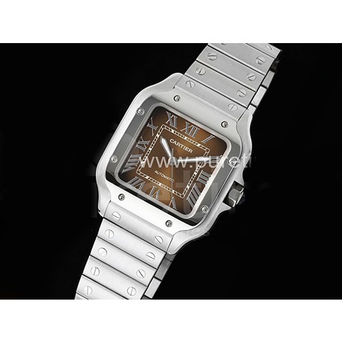 [홍콩명품시계.CARTIER] 까르띠에 산토스 드에 까르띠에 35mm 브라운 다이얼 메탈밴드