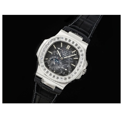 [홍콩명품시계.PATEK PHILIPPE] 파텍필립 노틸러스 5712 다이아몬드 베젤 파워리저브 문페이즈 블루 다이얼