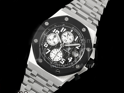 [홍콩명품시계.AUDEMARS PIGUET] 오데마피게 로얄오크 오프쇼어 42mm 크로노 러버클래드 화이트/블랙 다이얼