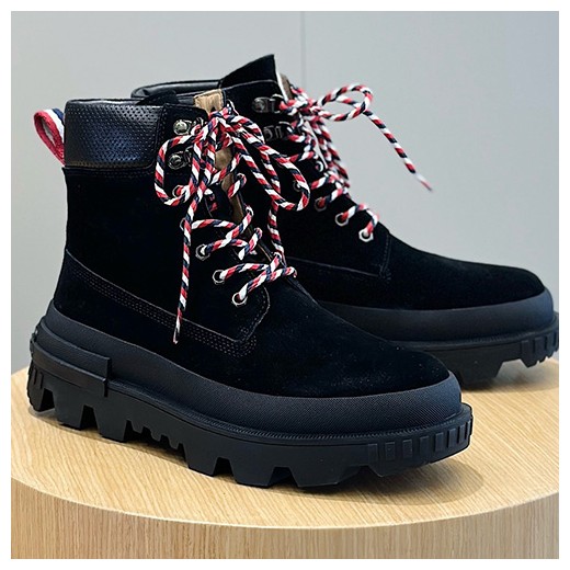 [홍콩명품.MONCLER] 몽클레어 25SS 로고 로고 레더 가죽 부츠 워커 (블랙), SE4466, S3, 명품스니커즈,운동화,구두,로퍼,하이탑,신발