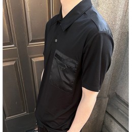 [홍콩명품,PRADA] 프라다 25SS 삼각로고 나일론 포켓 폴로 반팔 티셔츠 (2컬러), BM18914, KB, 홍콩명품의류,구매대행,온라인명품