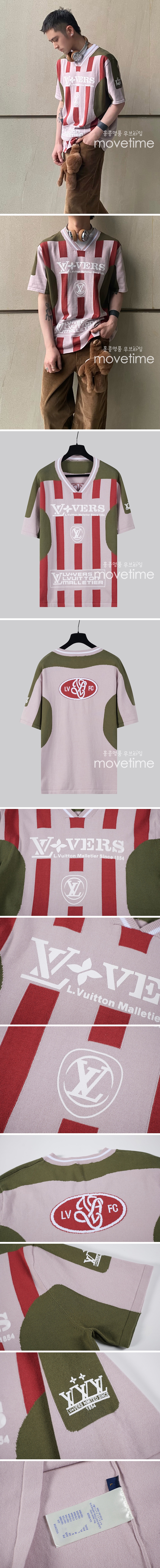 [홍콩명품.LOUIS VUITTON] 루이비통 25SS 로고 패턴 니트 반팔 티셔츠 (핑크), BM19228, JU, 홍콩명품의류,구매대행,온라인명품 상세이미지 2