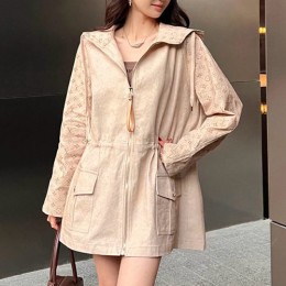 [홍콩명품.LOUIS VUITTON] 루이비통 25SS 로고 여성 모노그램 데님 후드 코트 자켓 (베이지), BM19303, TBG, 홍콩명품의류,구매대행,온라인명품