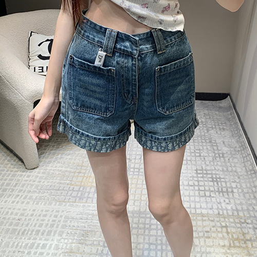 [홍콩명품,Christian Dior] 디올 25SS 로고 여성 오블리크 데님 미니 쇼츠 반바지, BM19390, TBG, 홍콩명품의류,구매대행,온라인명품