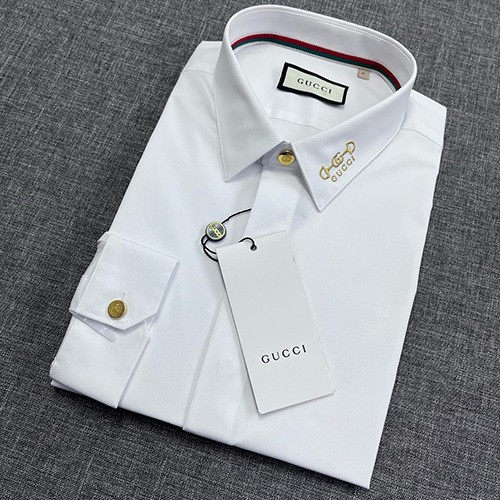 [홍콩명품.Gucci] 구찌 25SS 로고 자수 남방 셔츠 (화이트), BM19417, JQ, 홍콩명품의류,구매대행,온라인명품