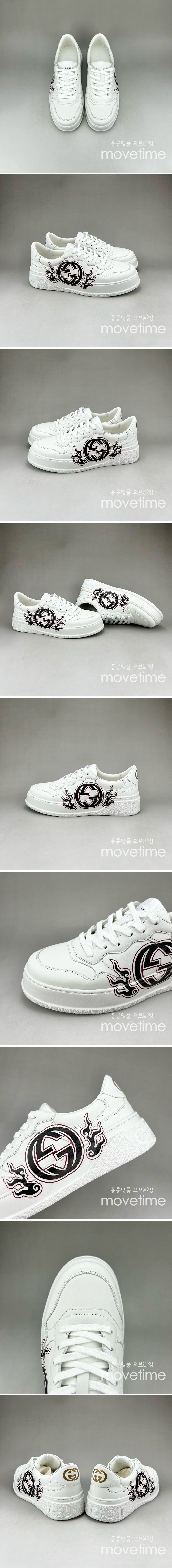 [홍콩명품.Gucci] 구찌 25SS 로고 남여 레더 가죽 로우탑 스니커즈 운동화 (화이트), SE4611, S3, 명품스니커즈,운동화,구두,로퍼,하이탑,신발