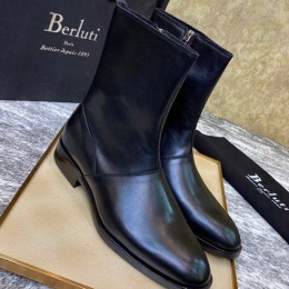 [홍콩명품.BERLUTI] 벨루티 25SS 로고 레더 가죽 구두 부츠 (블랙), SE4643, S1, 명품스니커즈,운동화,구두,로퍼,하이탑,신발
