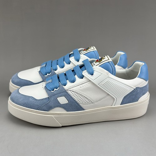 [홍콩명품.BALLY] 발리 25SS 로고 레더 가죽 스니커즈 운동화 (화이트-스카이블루), SE4647, S3, 명품스니커즈,운동화,구두,로퍼,하이탑,신발