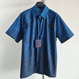 [홍콩명품.LOUIS VUITTON] 루이비통 25SS 로고 모노그램 반팔 남방 셔츠 (블루), BM19511, JU, 홍콩명품의류,구매대행,온라인명품