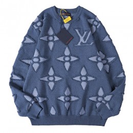 [홍콩명품.LOUIS VUITTON] 루이비통 25SS 로고 모노그램 캐시미어 니트 스웨터 (블루), BM19513, JU, 홍콩명품의류,구매대행,온라인명품