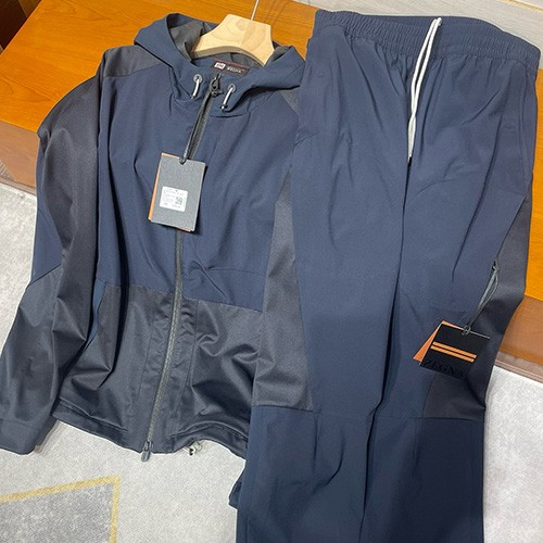 [홍콩명품.ZEGNA] 제냐 25SS 로고 후드 바람막이 자켓 + 팬츠 바지 상하의 세트 (블루), BM19540, PG, 홍콩명품의류,구매대행,온라인명품