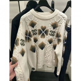 [홍콩명품.CHANEL] 샤넬 25SS 로고 여성 니트 스웨터 (화이트), BM19604, 13C, 홍콩명품의류,구매대행,온라인명품
