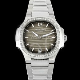 [홍콩명품시계.PATEK PHILIPPE] 파텍필립 노틸러스 7118 여성용 다이아몬드 베젤 35mm 그레이 다이얼