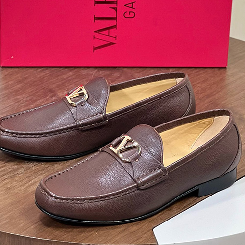 [홍콩명품.Valentino] 발렌티노 25SS 로고 레더 가죽 구두 로퍼 (브라운), SE4666, ALW, 명품스니커즈,운동화,구두,로퍼,하이탑,신발