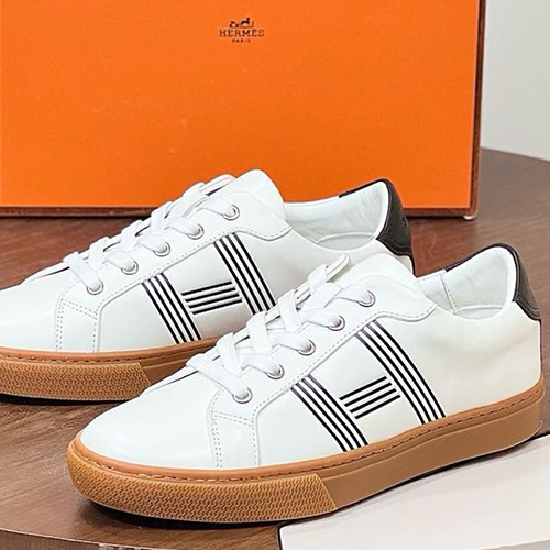 [홍콩명품.Hermes] 에르메스 25SS 로고 레더 가죽 스니커즈 운동화 (화이트), SE4671, ALW, 명품스니커즈,운동화,구두,로퍼,하이탑,신발