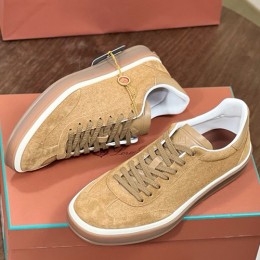 [홍콩명품.Loro Piana] 로로피아나 25SS 로고 레더 가죽 스니커즈 운동화 (카라멜), SE4682, ALW, 명품스니커즈,운동화,구두,로퍼,하이탑,신발