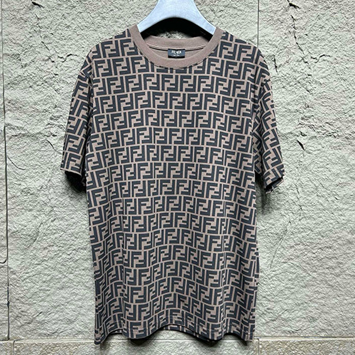 [홍콩명품,FENDI] 펜디 25SS 로고 FF패턴 반팔 티셔츠 (브라운), BM19809, KB, 홍콩명품의류,구매대행,온라인명품