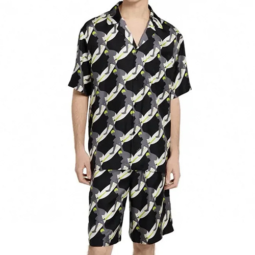 [홍콩명품.Gucci] 구찌 25SS 로고 패턴 반팔 남방 셔츠 + 쇼츠 반바지 상하의 세트 (블랙), BM19891, JL, 홍콩명품의류,구매대행,온라인명품