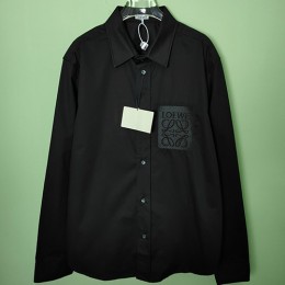 [홍콩명품.LOEWE] 로에베 25SS 로고 레더 포켓 남방 셔츠 (블랙), BM19894, JL, 홍콩명품의류,구매대행,온라인명품