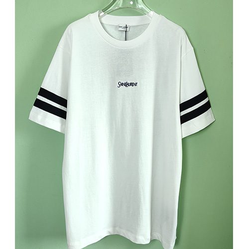 [홍콩명품.YSL] 입생로랑 25SS 로고 자수 반팔 티셔츠 (2컬러), BM19910, JL, 홍콩명품의류,구매대행,온라인명품