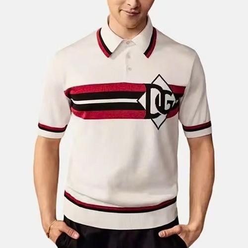 [홍콩명품.D&G] 돌체앤가바나 25SS 로고 그래픽 카라 폴로 니트 반팔 티셔츠 (화이트), BM20022, JU, 홍콩명품의류,구매대행,온라인명품
