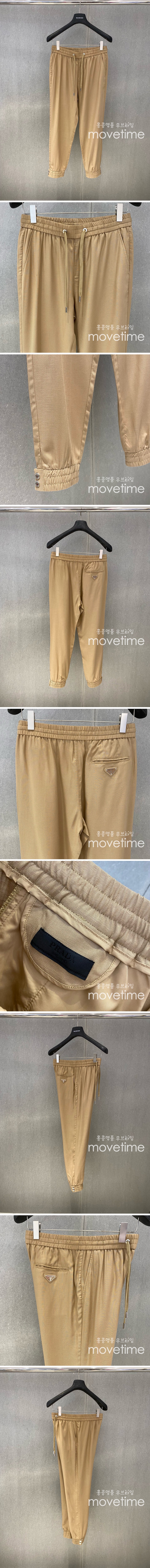 [홍콩명품,PRADA] 프라다 25SS 삼각로고 린넨 조거 팬츠 바지 (베이지), BM20063, G5, 홍콩명품의류,구매대행,온라인명품