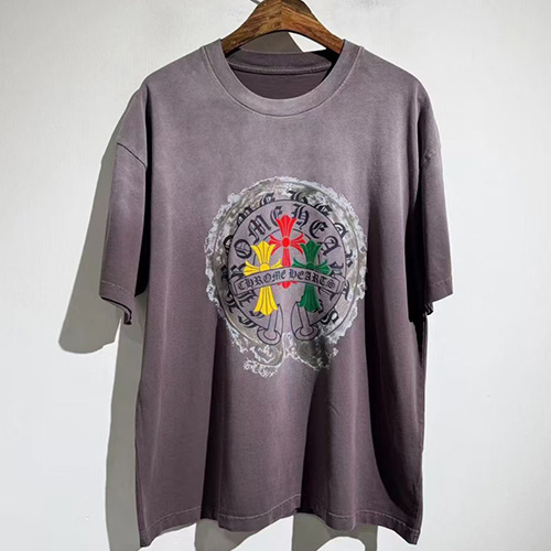 [홍콩명품.Chrome Hearts] 크롬하츠 25SS 로고 프린트 워싱 반팔 티셔츠 (그레이), BM20107, X2, 홍콩명품의류,구매대행,온라인명품
