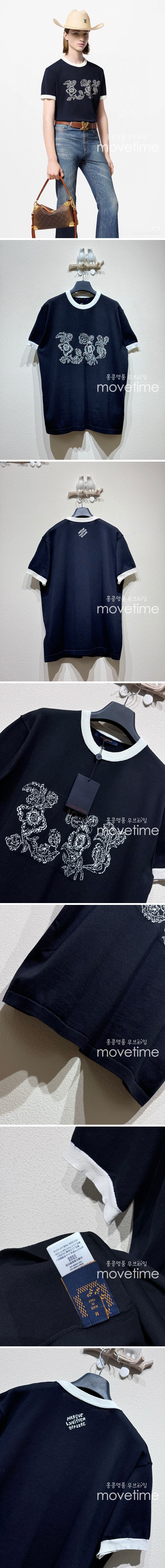 [홍콩명품.LOUIS VUITTON] 루이비통 25SS 로고 그래픽 니트 반팔 티셔츠 (네이비), BM20167, KB, 홍콩명품의류,구매대행,온라인명품 상세이미지 2