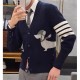 [홍콩명품.THOME BROWNE] 톰브라운 25SS 로고 4바 헥터 V넥 캐시미어 니트 가디건 (그레이), BM20205, TB1, 홍콩명품의류,구매대행,온라인명품