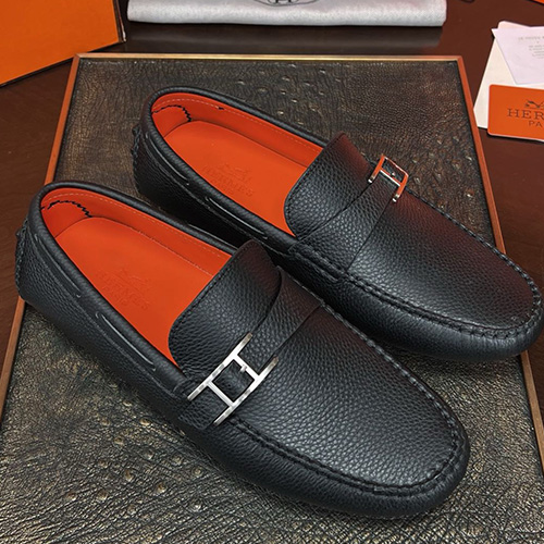 [홍콩명품.Hermes] 에르메스 25SS 로고 레더 가죽 구두 로퍼 (블랙), SE4702, S1, 명품스니커즈,운동화,구두,로퍼,하이탑,신발