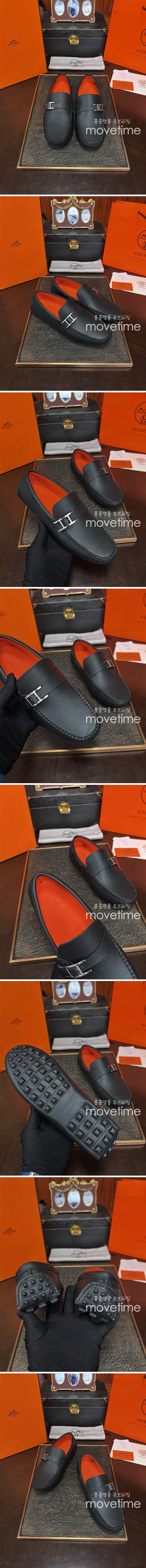 [홍콩명품.Hermes] 에르메스 25SS 로고 레더 가죽 구두 로퍼 (블랙), SE4703, S1, 명품스니커즈,운동화,구두,로퍼,하이탑,신발